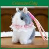 Rabbit Plush Cuter Ornament With Lace Scarf Decoration For Home Office Gift