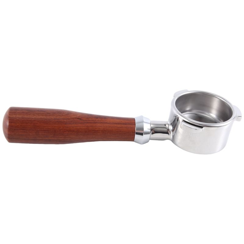 A20F-1 Piece 54Mm Bottomless Portafilter Espresso Machine Wooden Three Ear Handle Portafilter Removable Tool For 870/875/878/880