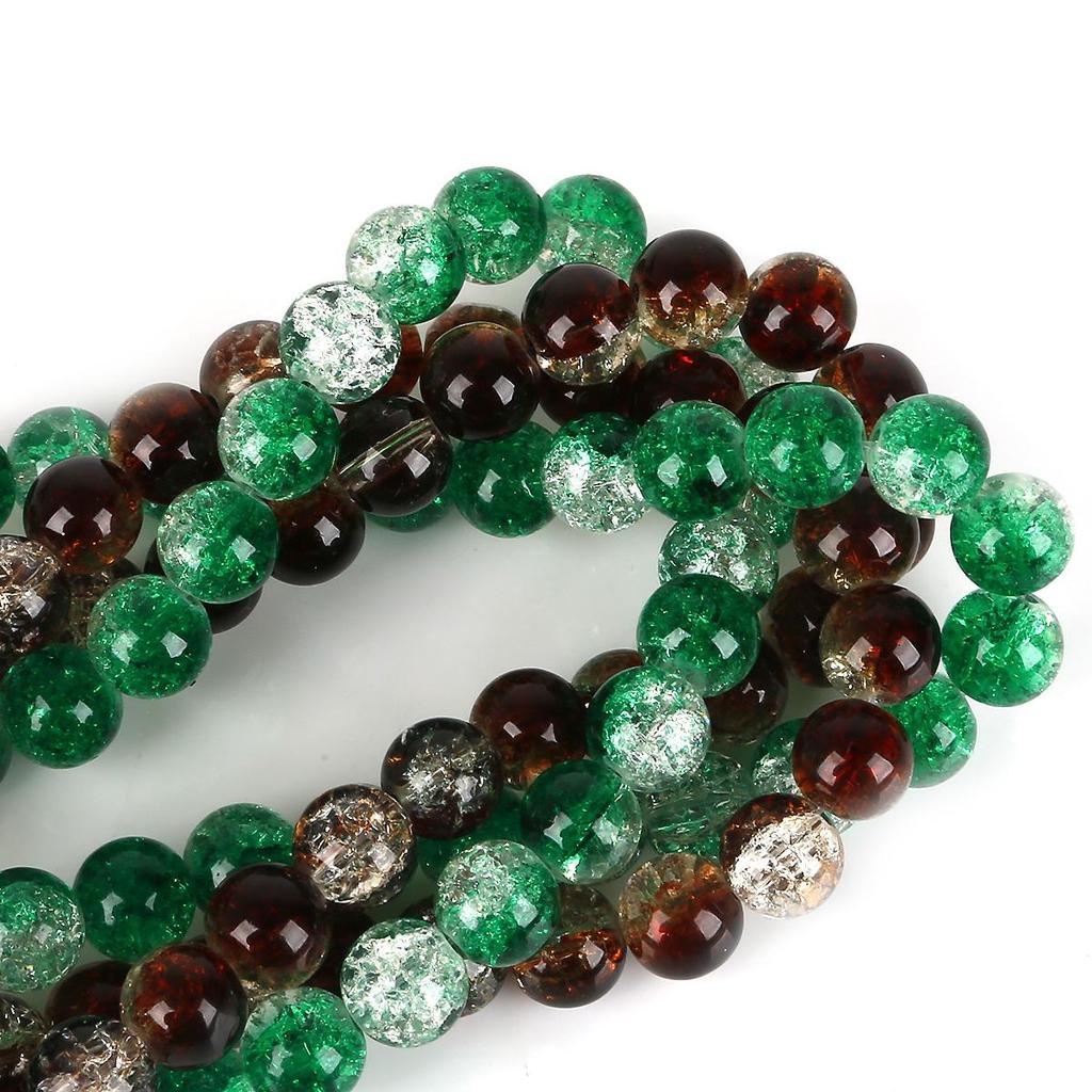 4/6/8/10mm High Quality Crackle Design Glass Beads Colorful Smooth Round Beads For Jewelry Making DIY Bracelet Necklace Earring
