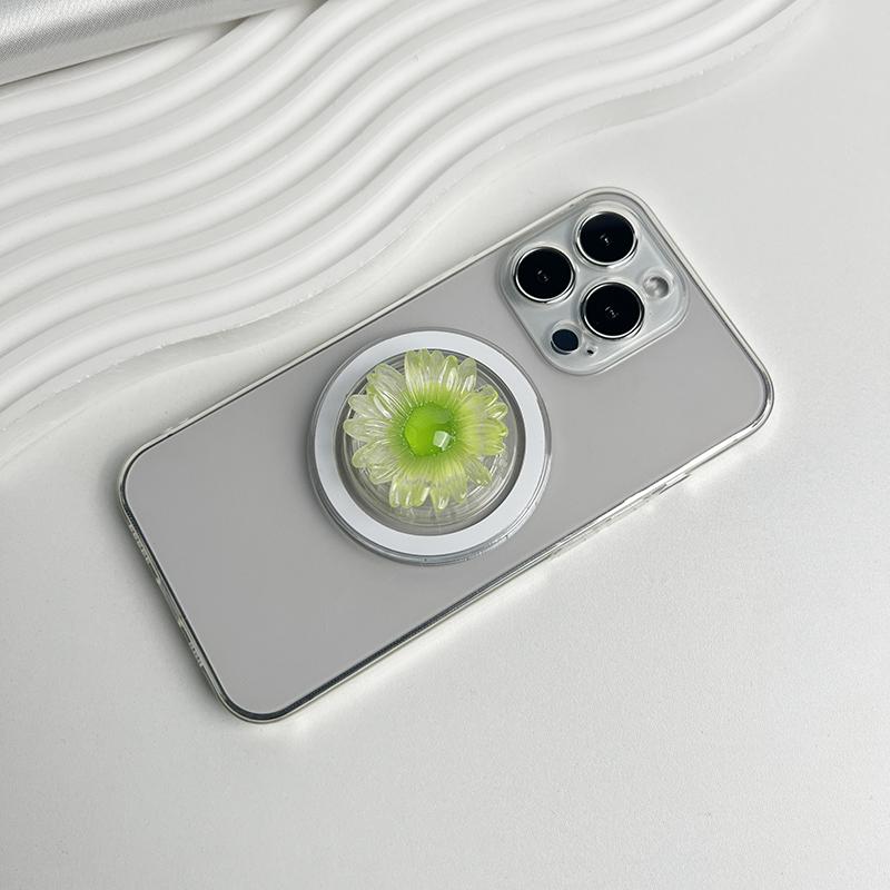 Luminous Sunflower Magnetic Phone Stand Transparent Sunflower Desktop Folding Stand Magnetic Phone Grip Adhesive Tape