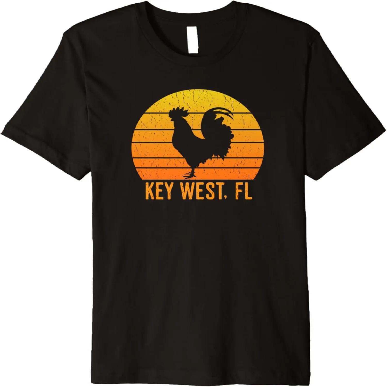Retro Key West Florida Rooster Premium T-Shirt S чёрный
