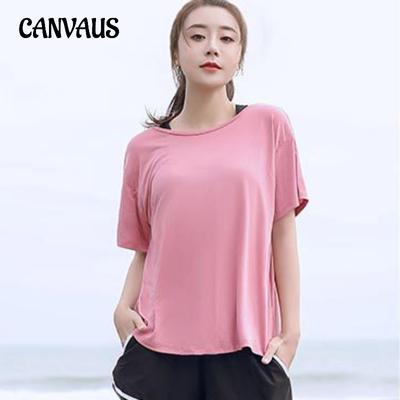 T-shirt Taglie Forti Abbigliamento Yoga da Donna Estivo Asciugatura Rapida Largo Top a Maniche Corte da Palestra Running