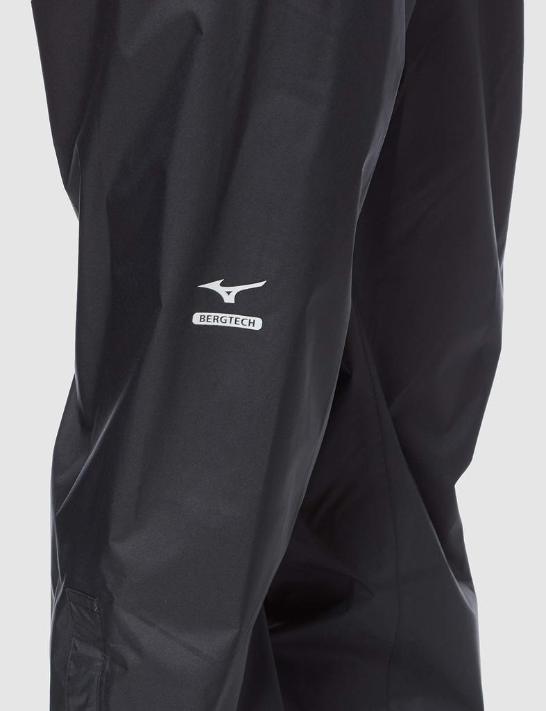 Mizuno Aquablock Rain Pants, Berg Tech, Unisex, Waterproof, Breathable, 20-Wash Durable Water Repellent, Outdoor/Fishing, Black, XL, B2JF0A01