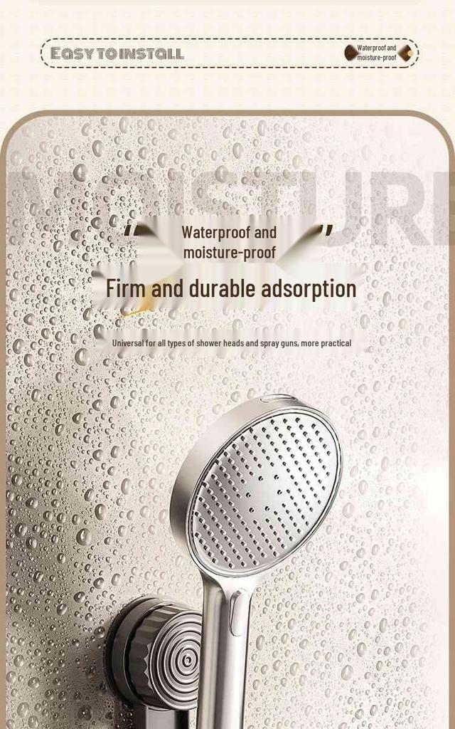 Adjustable No-Drill Suction Cup Shower Head Holder 