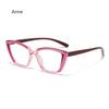 Retro Color Blocked Cat Eye Large Frame Presbyopia Glasses with Anti Blue Light Transparent Lenses Stylish Women Eyewear