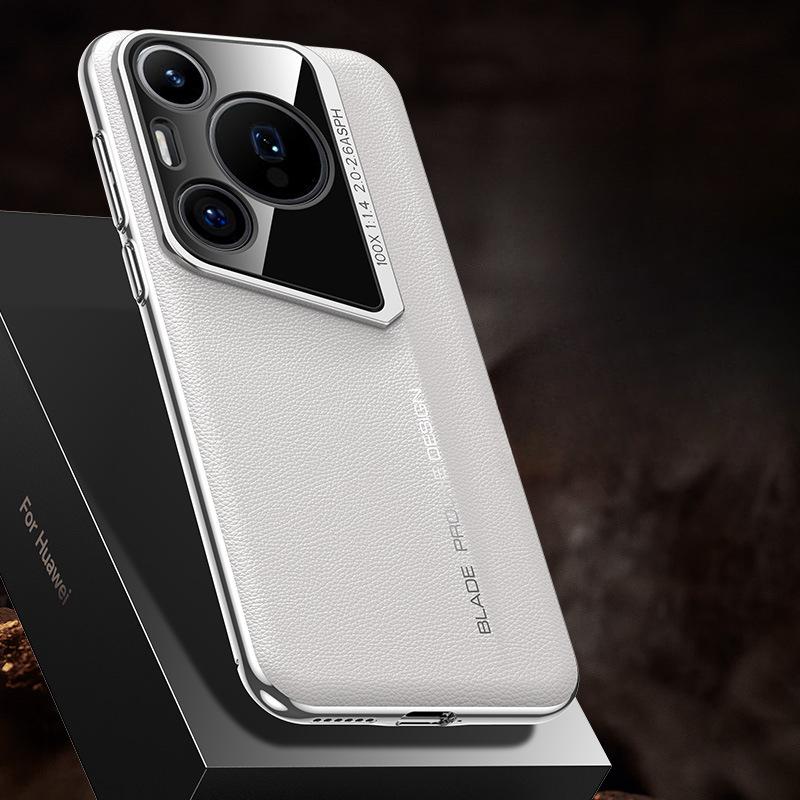 Suitable for Samsung S24ultra Mobile Phone Case Luxury Galaxy 23 Ultra All-inclusive High-end Anti-fall 24U Plain Leather Case