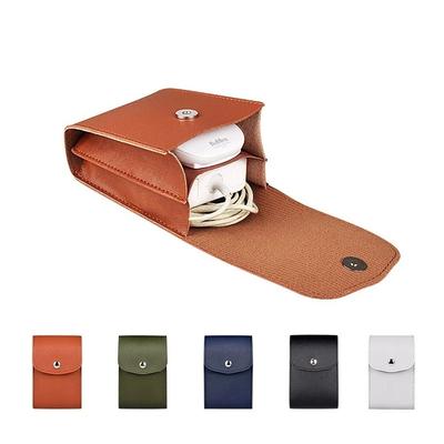 PU Leather Data Cable Bag Portable Mouse Storage Bag Travel Organizer Data Line Pack  U-Disk