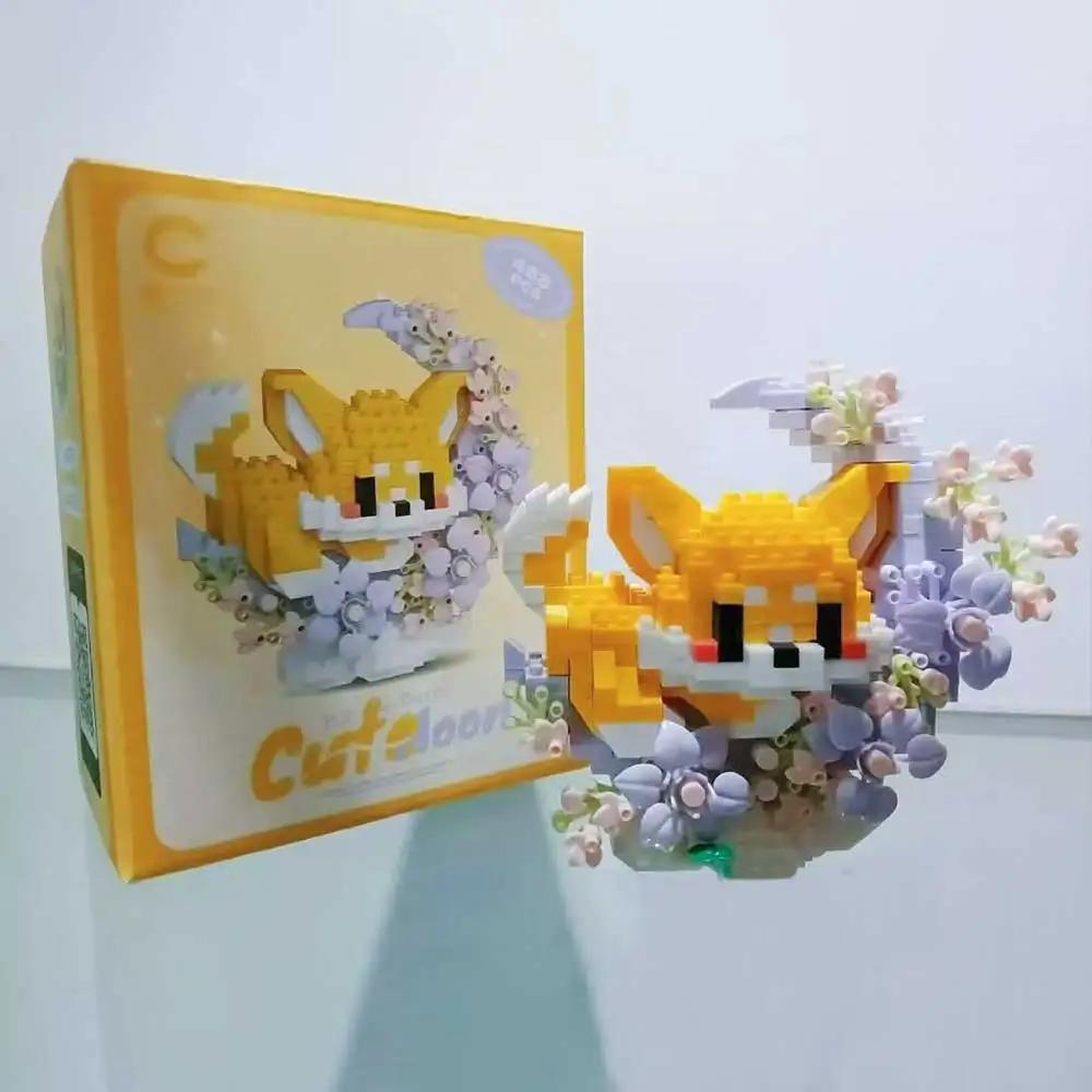 Animales Pequeños Panda Gato Flor Luna Dibujos Animados Animación Bloques de Construcción Juguete Kawai Modelo de Montaje Niños Niñas Regalo de Navidad