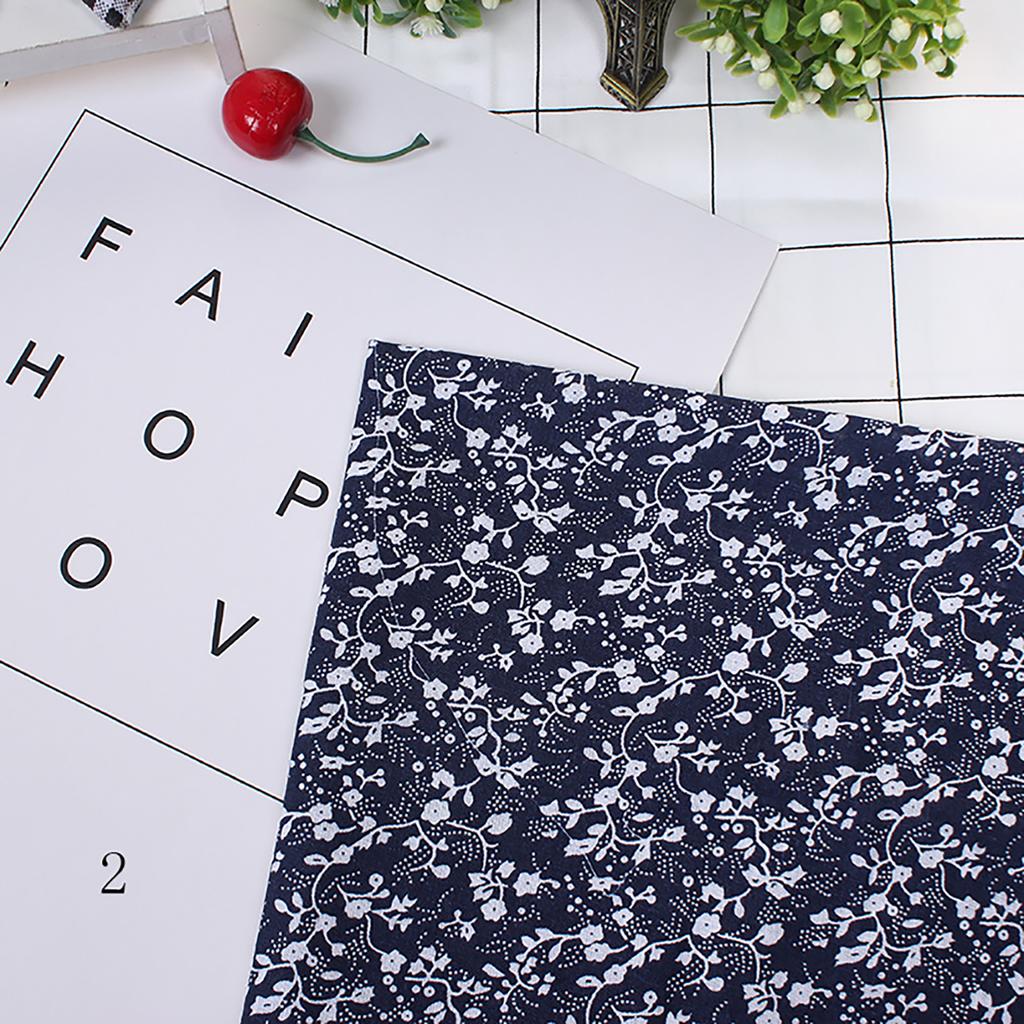 7Pcs 25x25cm Floral Patchwork Cotton Fabric Plain Cloth for DIY Sewing Quilting