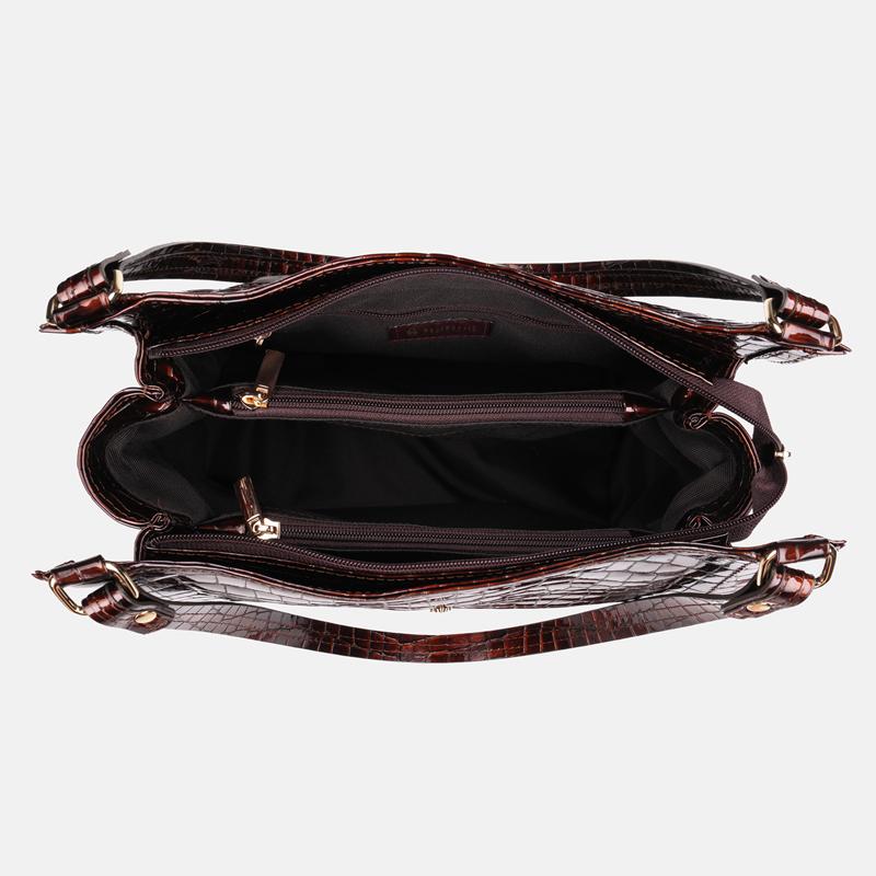 Sofia - Brown Patent Leather Handbag