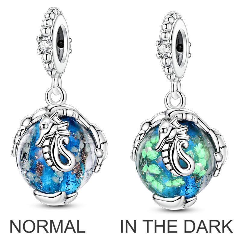 Copper Charms Beads Cute Pets Dangle Luminous Firefly Ball Pendant Fit Bangle Bracelet Necklace Diy Jewelry Marking