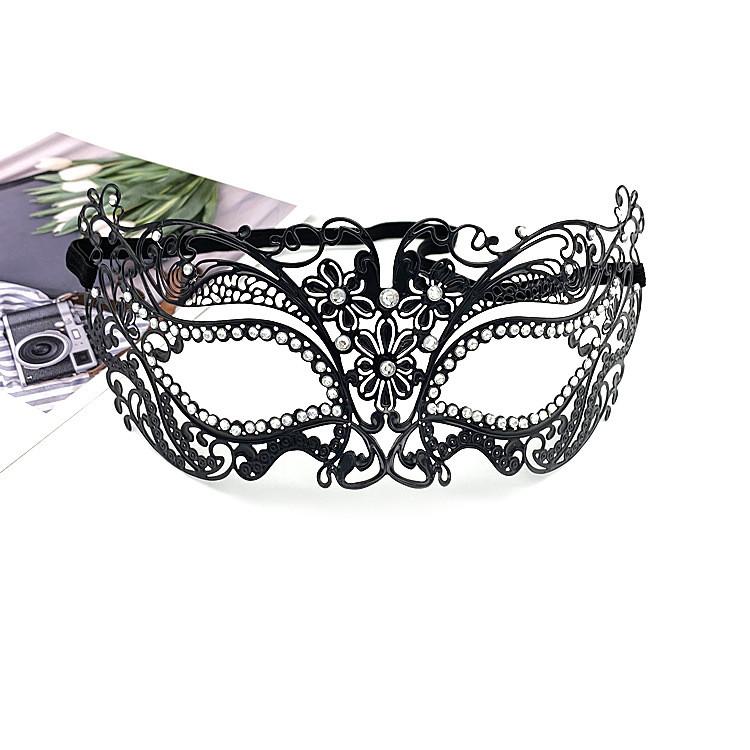 Metal Mask For Adults With Water Drill Decoration For Halloween And Cosplay Parties