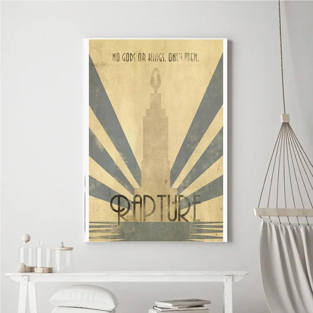 

Classic Video Game Vintage Poster Prints Retro B-Bioshocks Of Rapture Canvas Painting Wall Art Picture Living Room Home Decor 20x30cm no frame