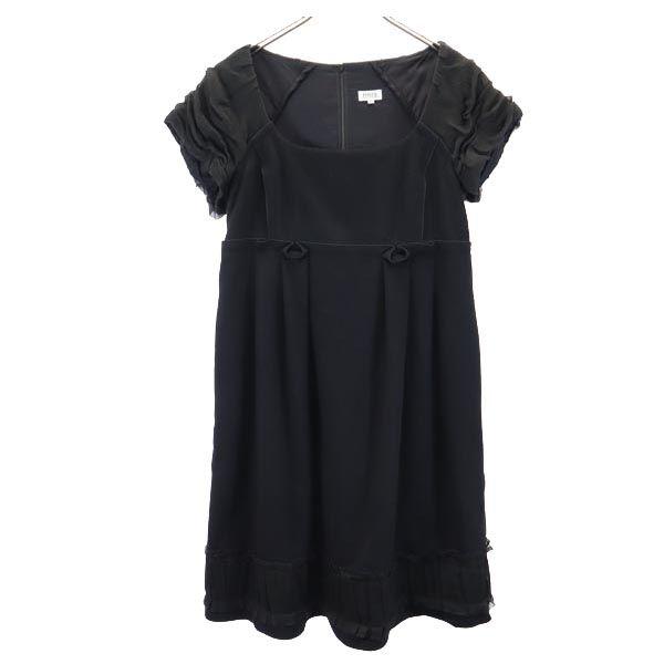 

FOXEY Cashmere Blend Short sleeve one piece 40 Black series Back zip Women Used