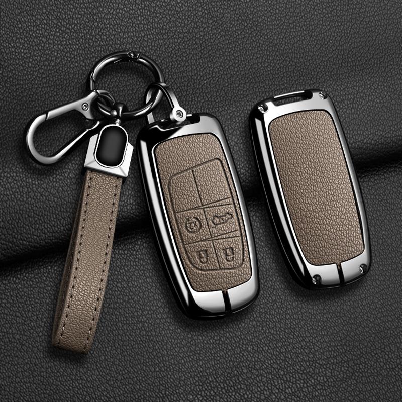 Zinc Alloy Leather Car Key Case For Jeep Compass Grand Cherokee Wrangler Compass Chrysler 300C Key Holder Car Key Cover Case