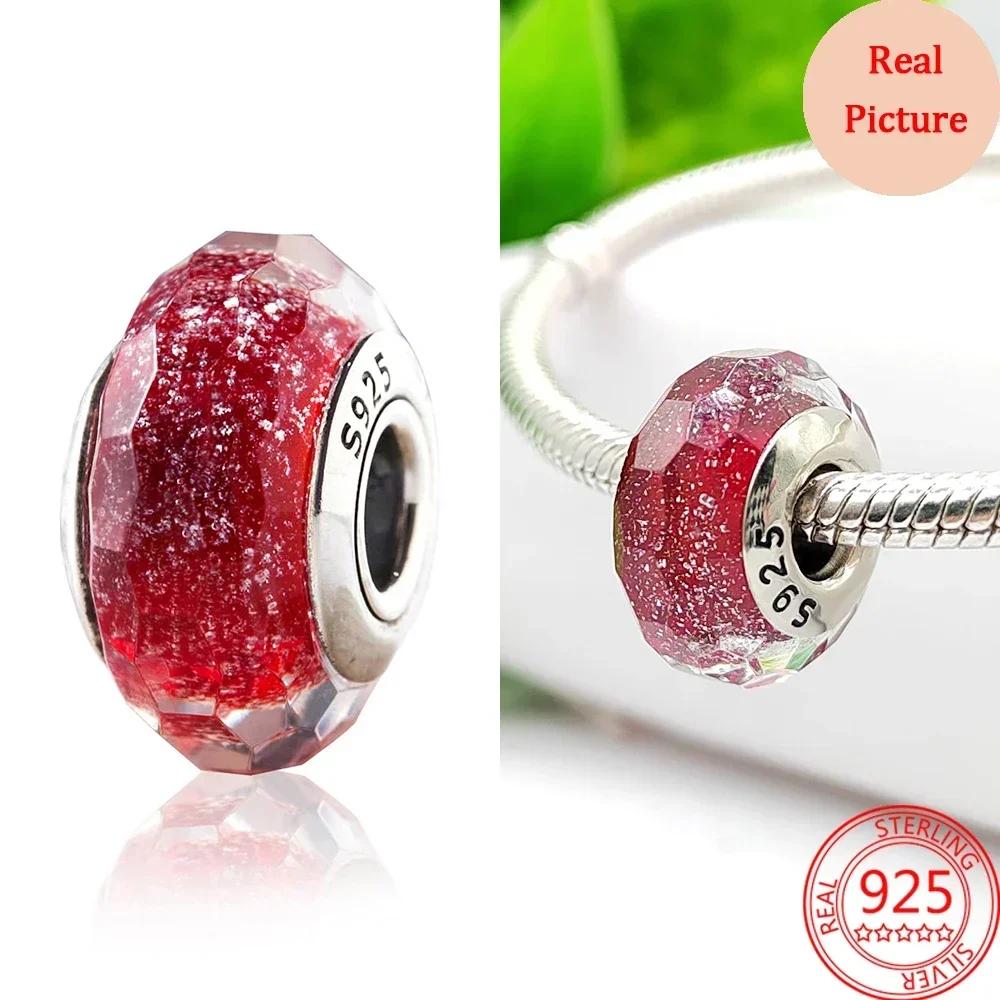 Perles en Verre de Murano Colorées Breloque Vague en Verre Perles en Verre Ondulé Charms S'adaptent aux Bracelets de Marque Bijoux en Cuivre pour Femmes Cadeau