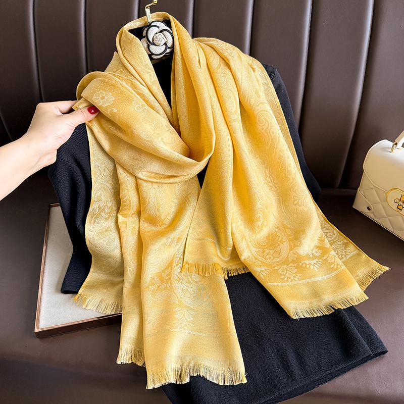 

Bohemia Pashmina Hijab Scarf Muslim Women Paisley Scarf Cashmere Shawls Tassel Hijab Jacquard Autumn Scarves Foulard Bufanda