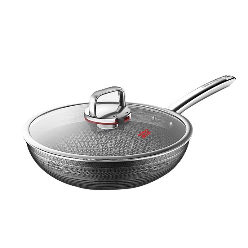 KBH 6th Generation 32cm 316 Stainless Steel Non-stick Honeycomb Wok