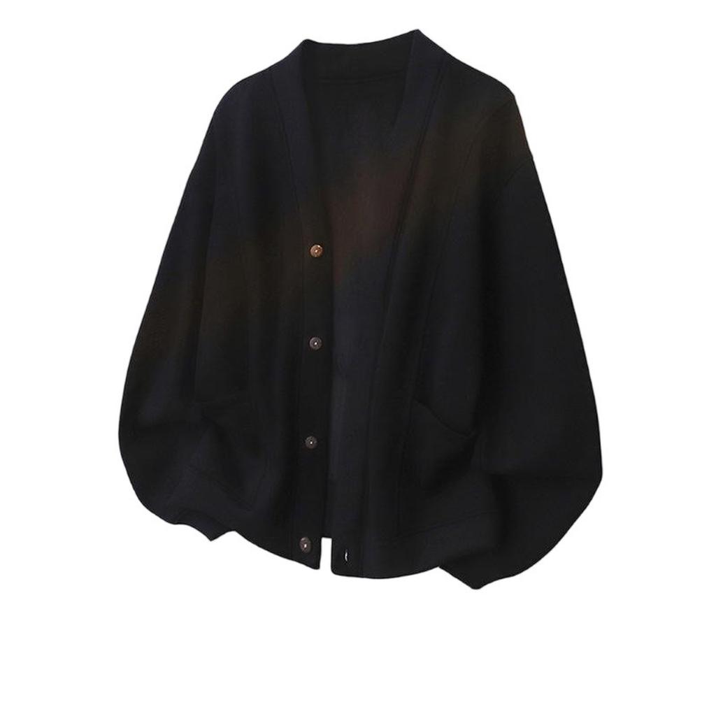 Men's High Street Loose Long-sleeved V-neck Hoodie Fashion Casual Lazy Cardigan Jacket