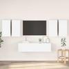 Vidaxl 6-Cz. TV Cabinet Set, White, Wood-Based Material