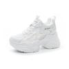 With wide-leg pants, thick-soled inner height increase, small cowhide white shoes, mesh casual sports shoes, women's shoes