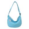 Women Shoulder Bag Dumpling Shape Zipper Closure with Pendant Large Capacity Adjustable Shoulder Strap Solid Color Commute Travel Crossbody Bag