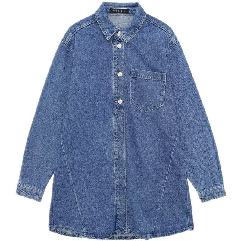 

Fashion Style 2024 Spring New Arrival Women s Loose All-Matching Slimming Denim Shirt Style Dress 5862076 Blue L