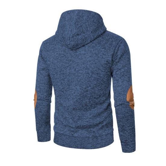 Men Fleece Lined Hoodie Warm Casual Sweatshirt with Button Hood Cozy Thickened Pullover for Autumn Winter Daily Wear Sports School Street