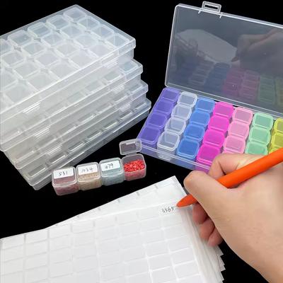 28 Grids Diamond Painting Tools Storage Box with Funnel Sticker Pen Diamond Painting Embroidery Accessories Container