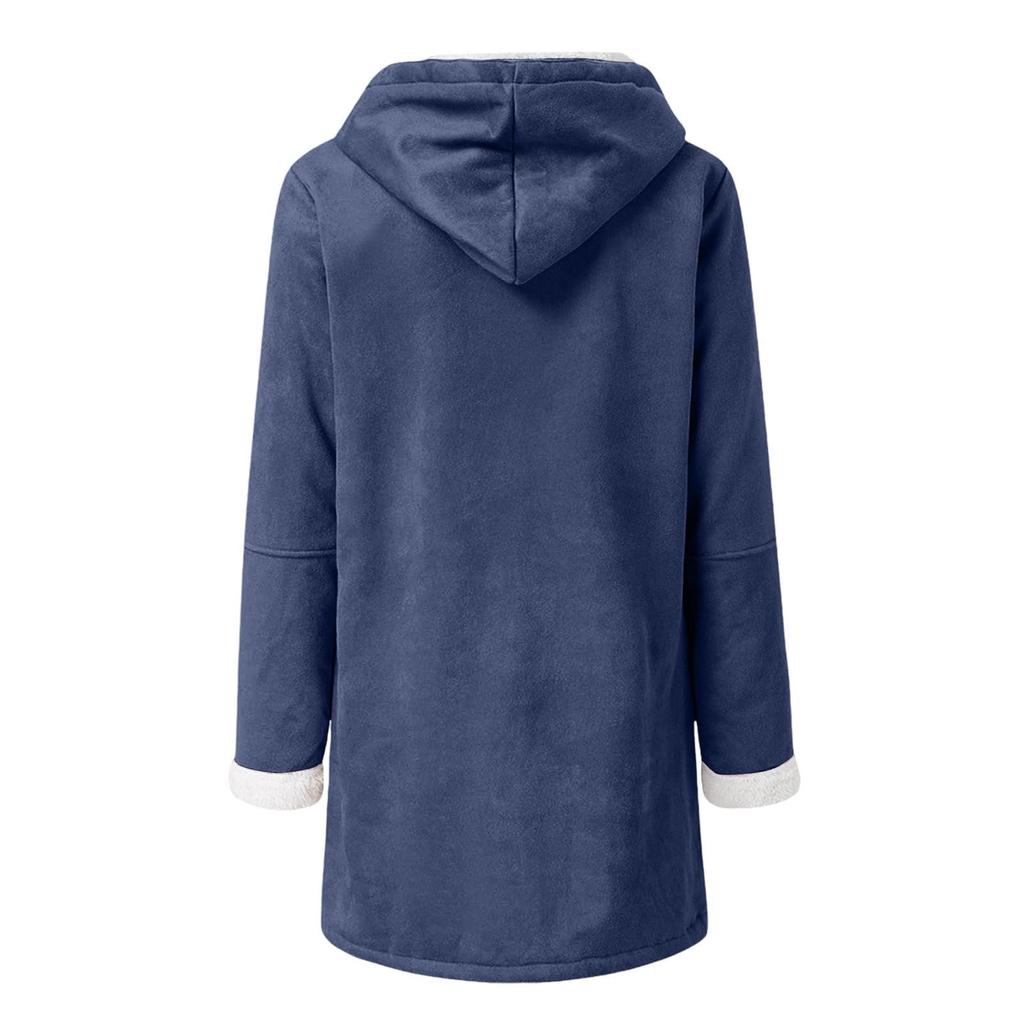 Kids' Fashion Solid-Color Cute Hooded Jacket Warm Long-Sleeve Coat For Fall And Winter