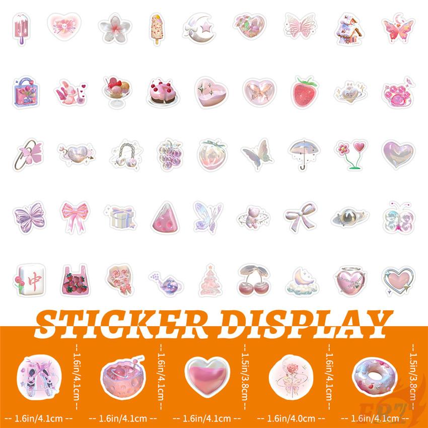 100Pcs/Set Baby Pink Dazzling Art Mini Stickers DIY Fashion Decals Stickers