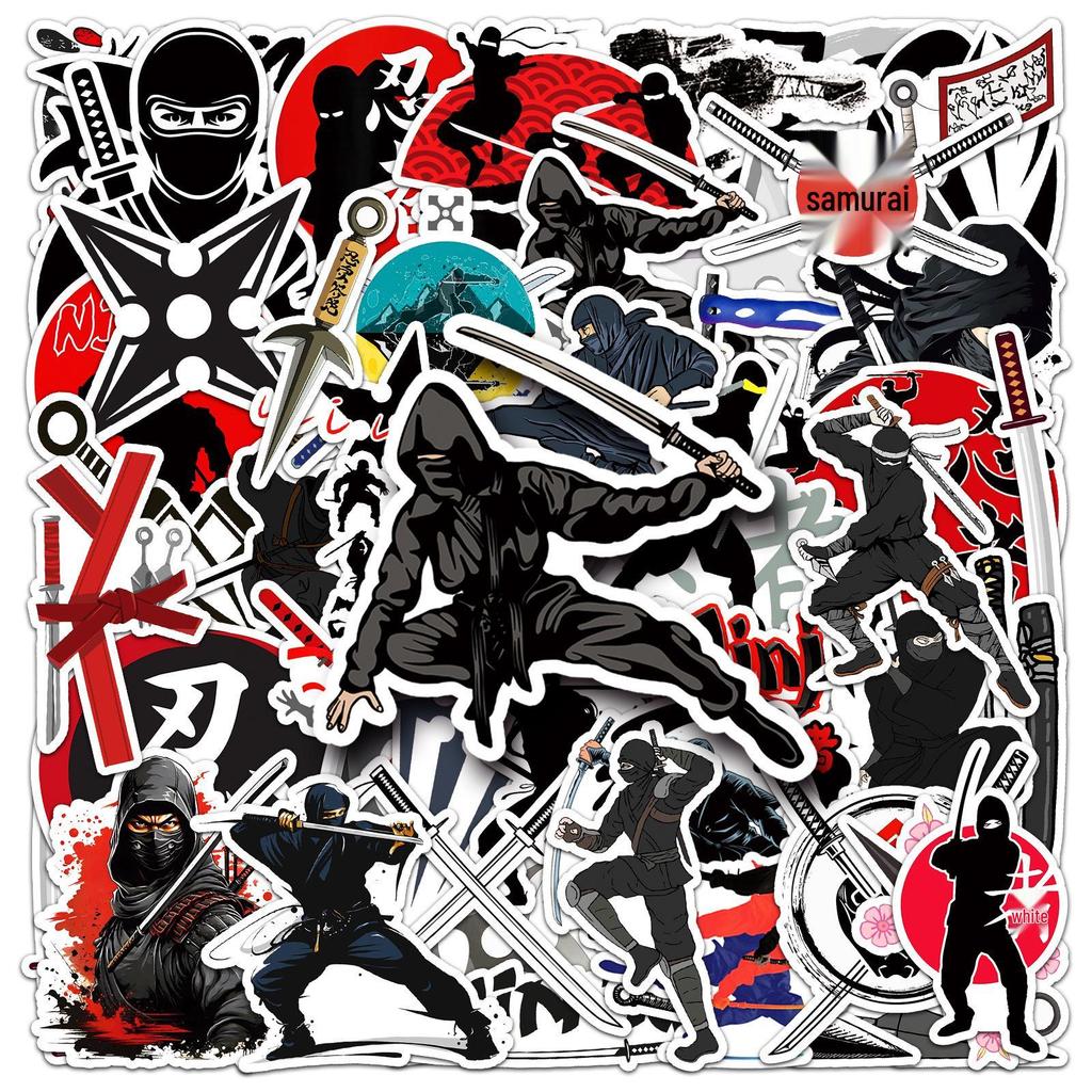 50 Ninja Cartoon Stickers - Trendy Waterproof Laptop Decor