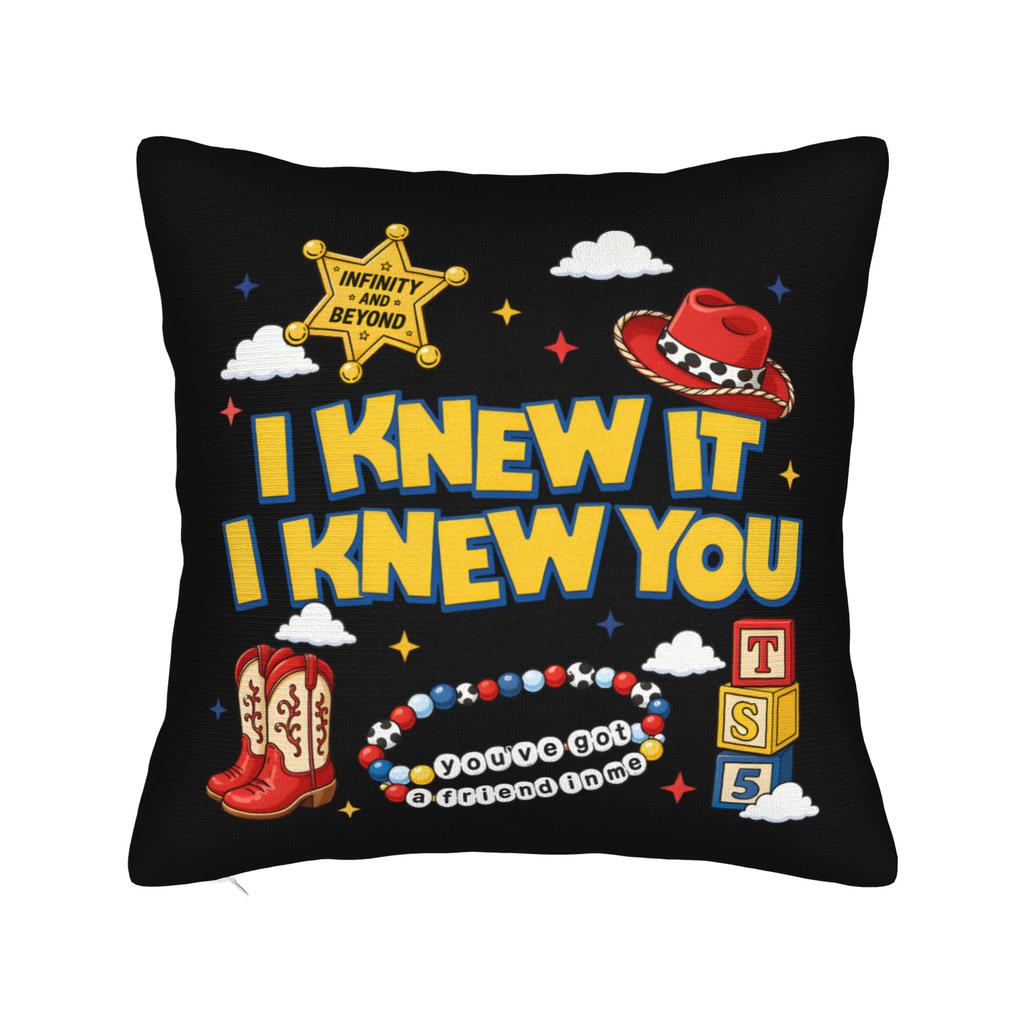 I Knew It I Knew You Western Bestie Square Pillow Case TS Cushion Covers Zippered Decor Throw Pillow Case Cover for Home