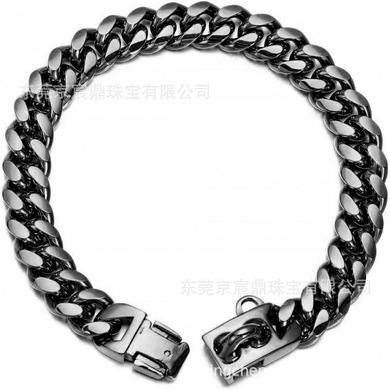 14mm Gold-Plated Stainless Steel Dog Collar Chain Hip Hop Style Pet Necklace Large Dogs