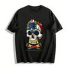 Sneaker Schädelaufdruck Street Style Lässiges Oberteil Für Trendsetter Reines Baumwoll-T-Shirt