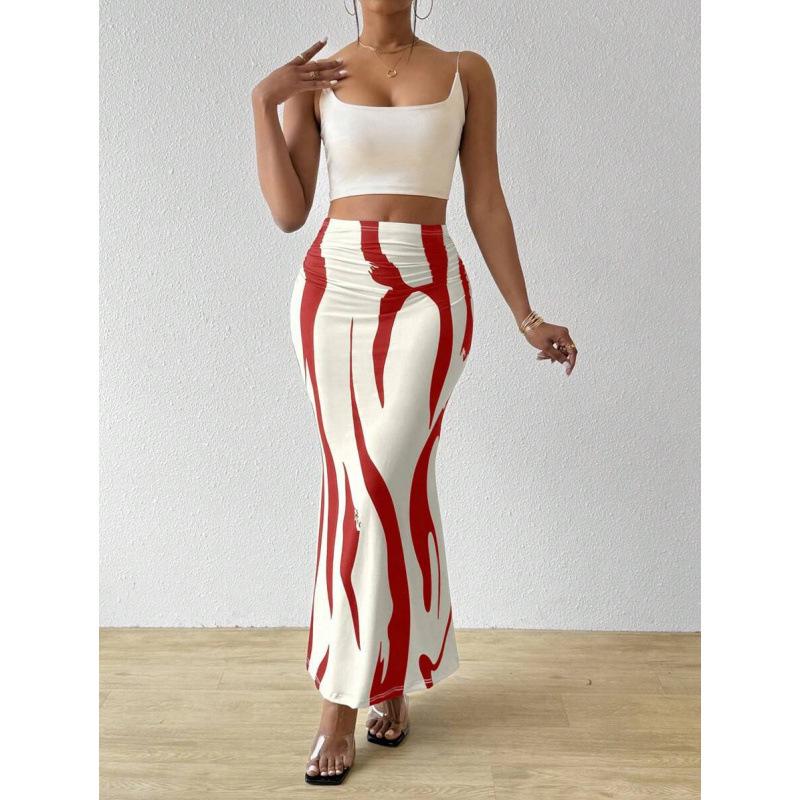High Waist Zebra Print Fishtail Skirt - Fashionable European & American Women's Clothing, 2025 Edition