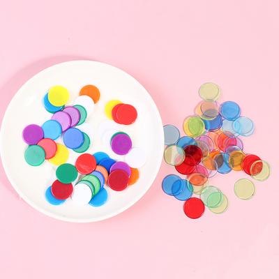 100 Adet Şeffaf Renkli Sayaçlar Bingo Fişleri Plastik Malzeme Sayaçları