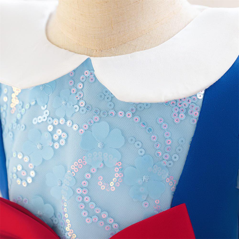 European & American Snow White Birthday Cosplay Dress - Baby's First Birthday Mesh Skirt for Children's Festival Performance