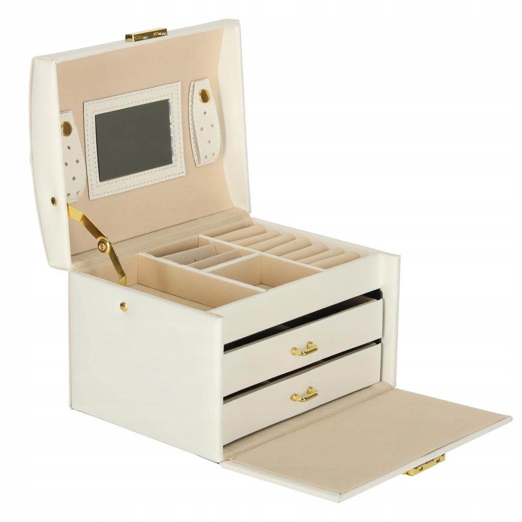 Beige Jewelry Box with Mirror for Girls Gift