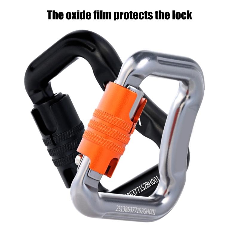 Light Weight Aluminum Alloys Safety Lock Carabiner for Rock Climbing Rappelling Paragliding Equipment