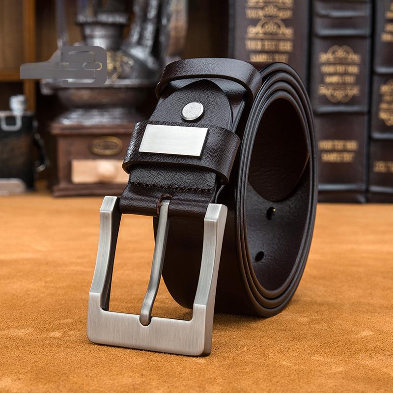 Extended Belt  Fashionable New Men's Head Layer Cowhide Pin Buckle Belt