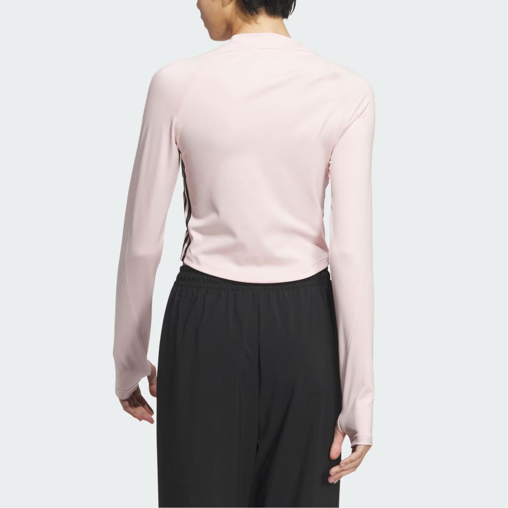 Adidas Dance Aeroready Logo Graphic Quick-Dry Sports Leisure Long Sleeve T-Shirt Women Tops Pink JJ3600