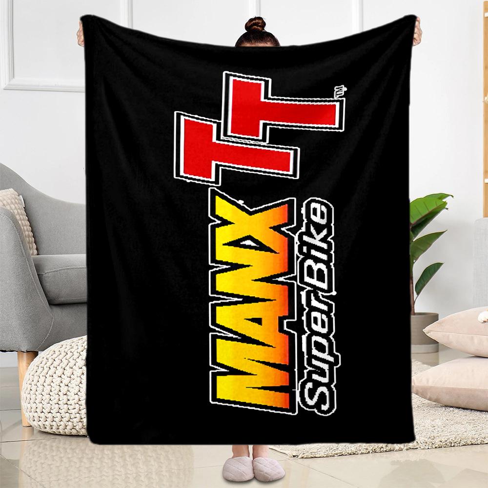 Isle Of Man Tt Race Flannel Blanket-Soft and Suitable for Sofas,Beds,Offices,Travel,All Seasons,Great Gift for Holidays and Birthdays.