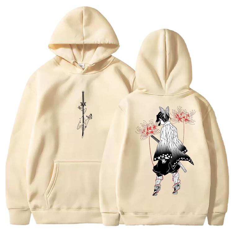 Kochou Shinobu Demon Slayer Hoodies Manga Graphic Sweatshirts Men Women Clothing Fall Winter Fleece Street Fashion Streetwear
