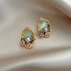 Vintage Flower Pearl Stud Earrings For Women Girls Korean Retro Statement Earring Wedding Party Fashion Jewelry Accessories Gift