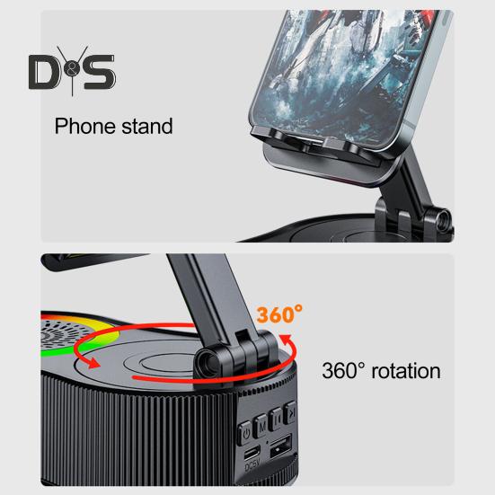 360 grad Drehbare Telefon Stehen mit Drahtlose Bluetooth-kompatibel Lautsprecher RGB Licht Höhe Einstellbar Handy Halter