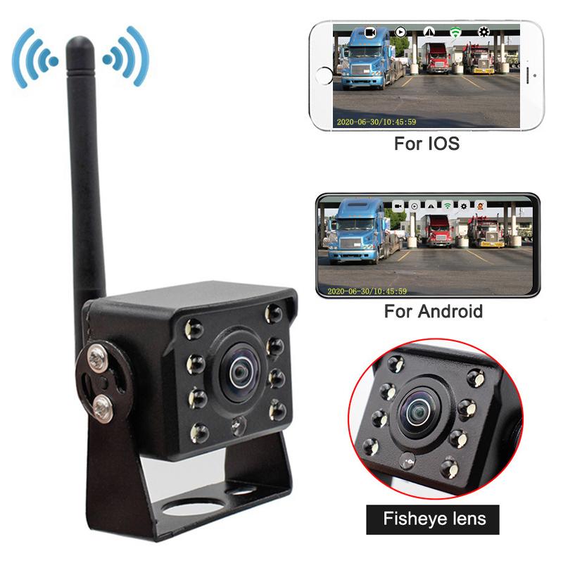 Telecamera di Retromarcia WiFi Wireless per Camion Rimorchio Camion RV Camper Antiurto Impermeabile Angolo Ampio 170° Visione Notturna