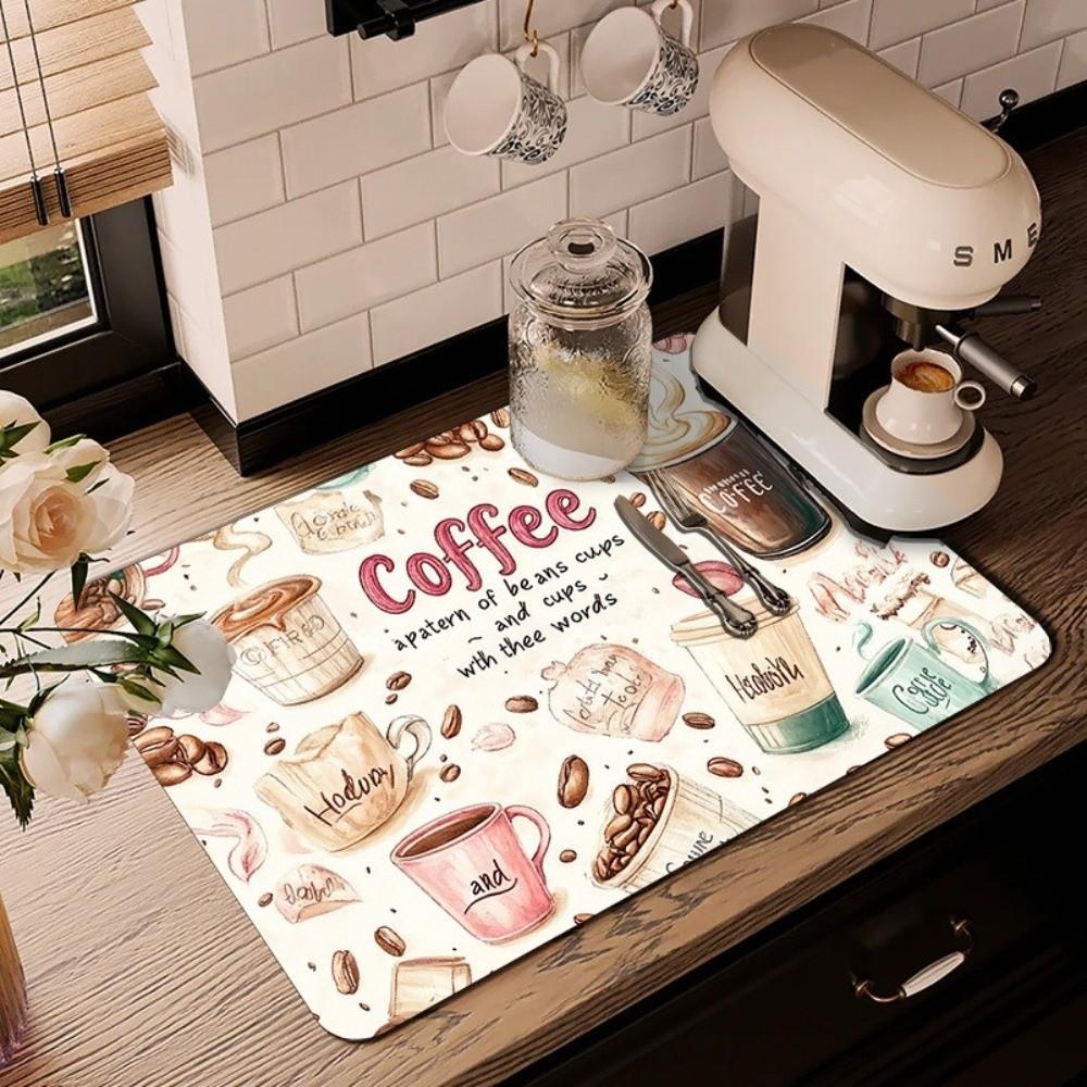 Waterproof Coffee Machine Mat Quick Dry Dish Drying Mats Placemat Kitchen Coffee Table Counters