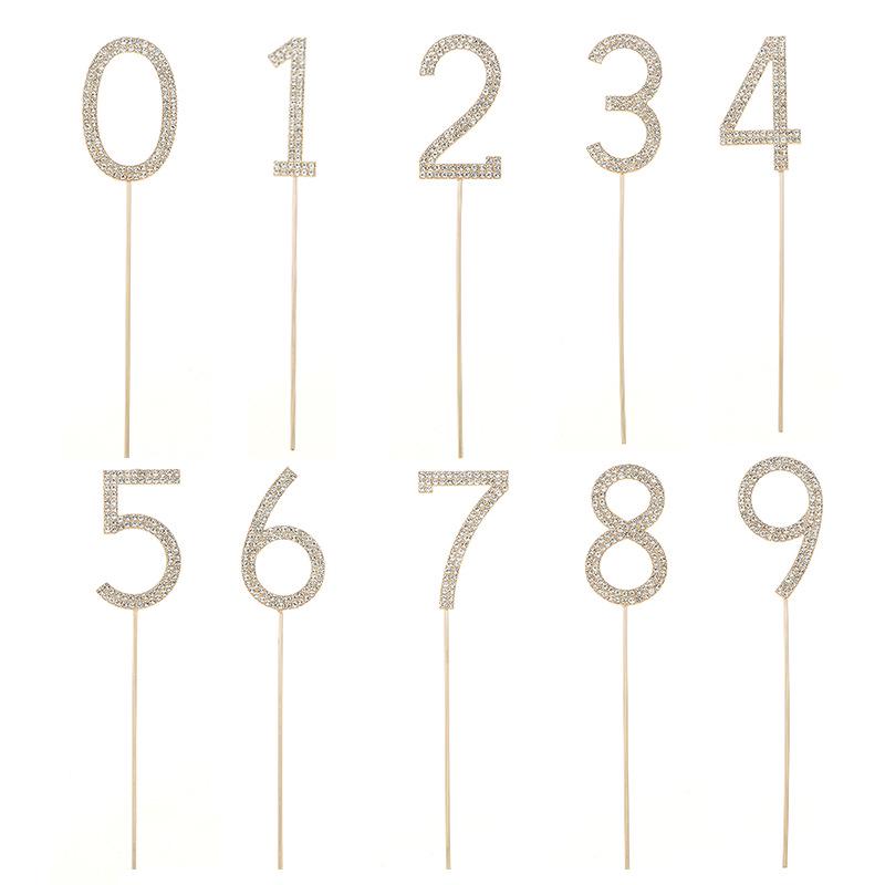 "Stilvolle Zahlentortenaufleger" (0-9) mit Legierungsdiamanten für Geburtstage & Hochzeiten"