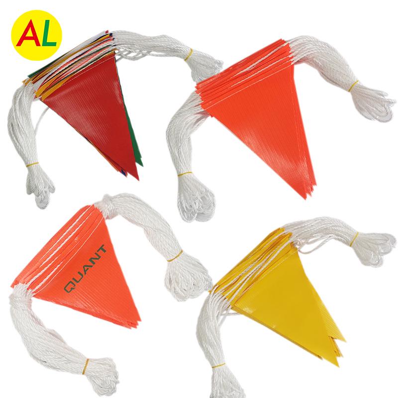 Reflective UV-Resistant Waterproof PVC Triangle Warning Flags for Traffic Safety Custom
